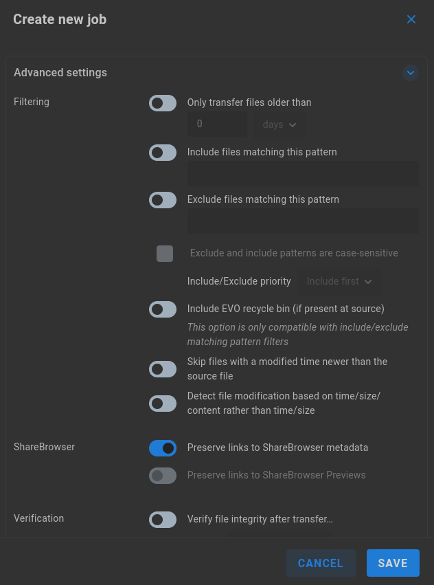 Slingshot advanced settings 1