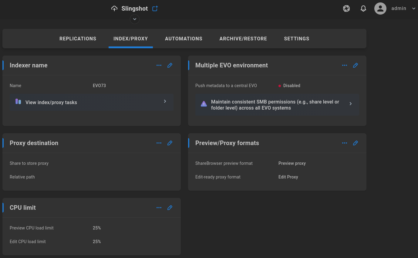 Slingshot index/proxy