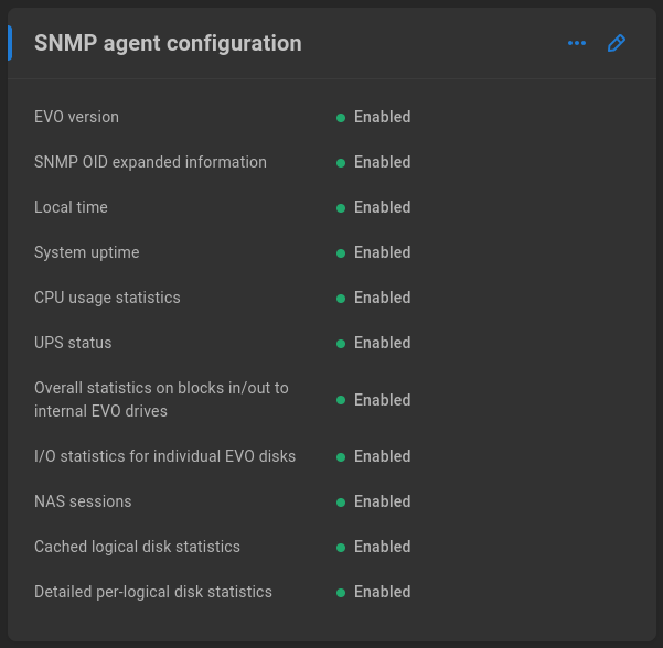 SNMP agent configuration