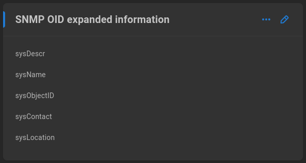 SNMP OID expanded information