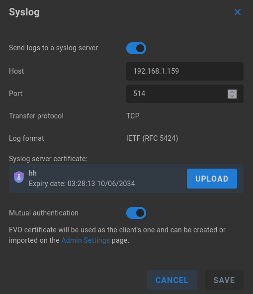 syslog configuration