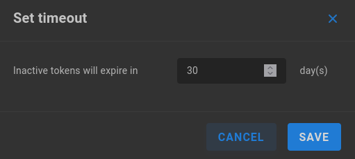 token timeout