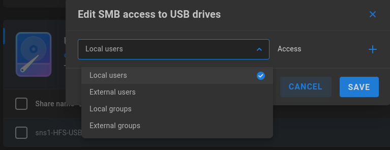 select user or group