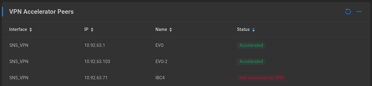 VPN accelerator peers